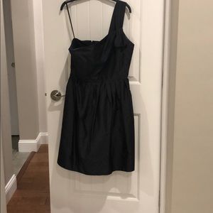 JCREW one shoulder bow dress, black. Size 10